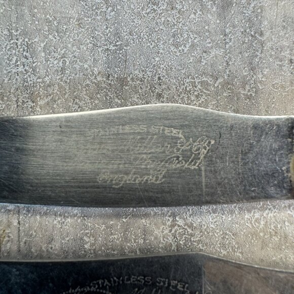 Harris Miller & Co Sheffield Cutlery Faux Bone Knive England Firth Stainless - Picture 4 of 6